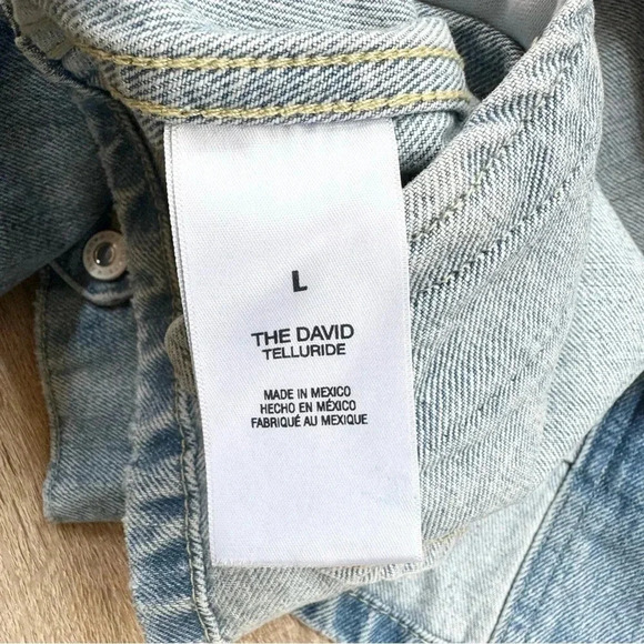 New Favorite Daughter The David Shacket Denim Jean Button Down Blue Large - Picture 11 of 17